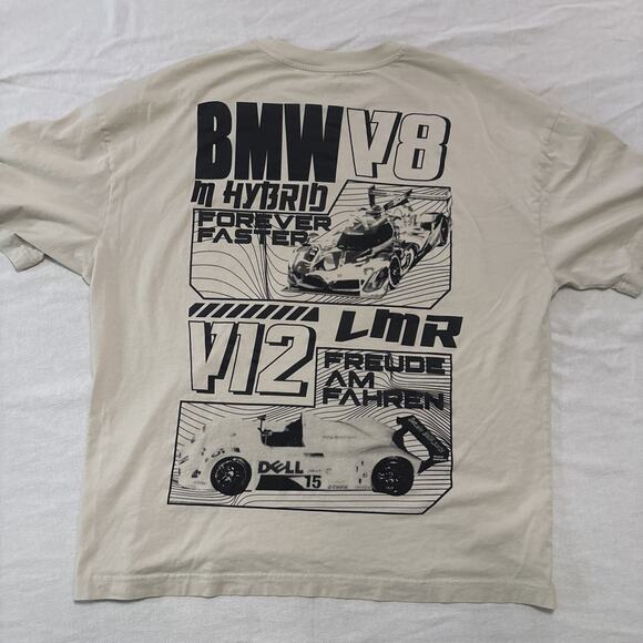 Puma BMW Motorsport vintage t-shirt in tan and black size XL - Picture 4 of 5